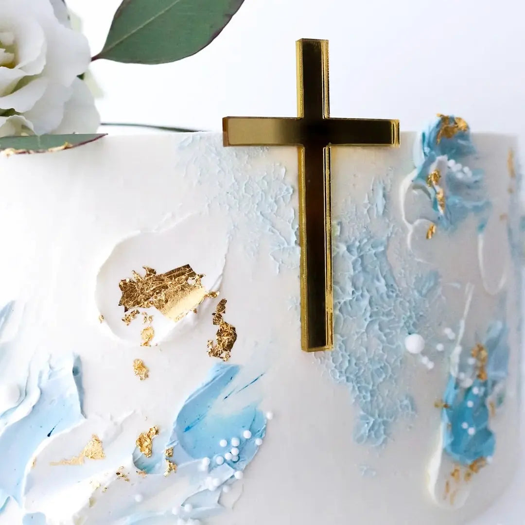 Dekoratives Kreuz für Torten – Für Taufe, Kommunion und Konfirmation.