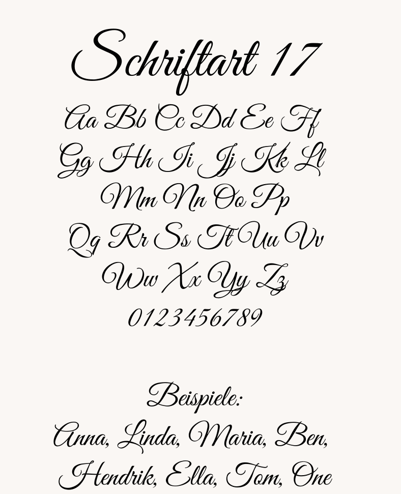 Name mit Stiel