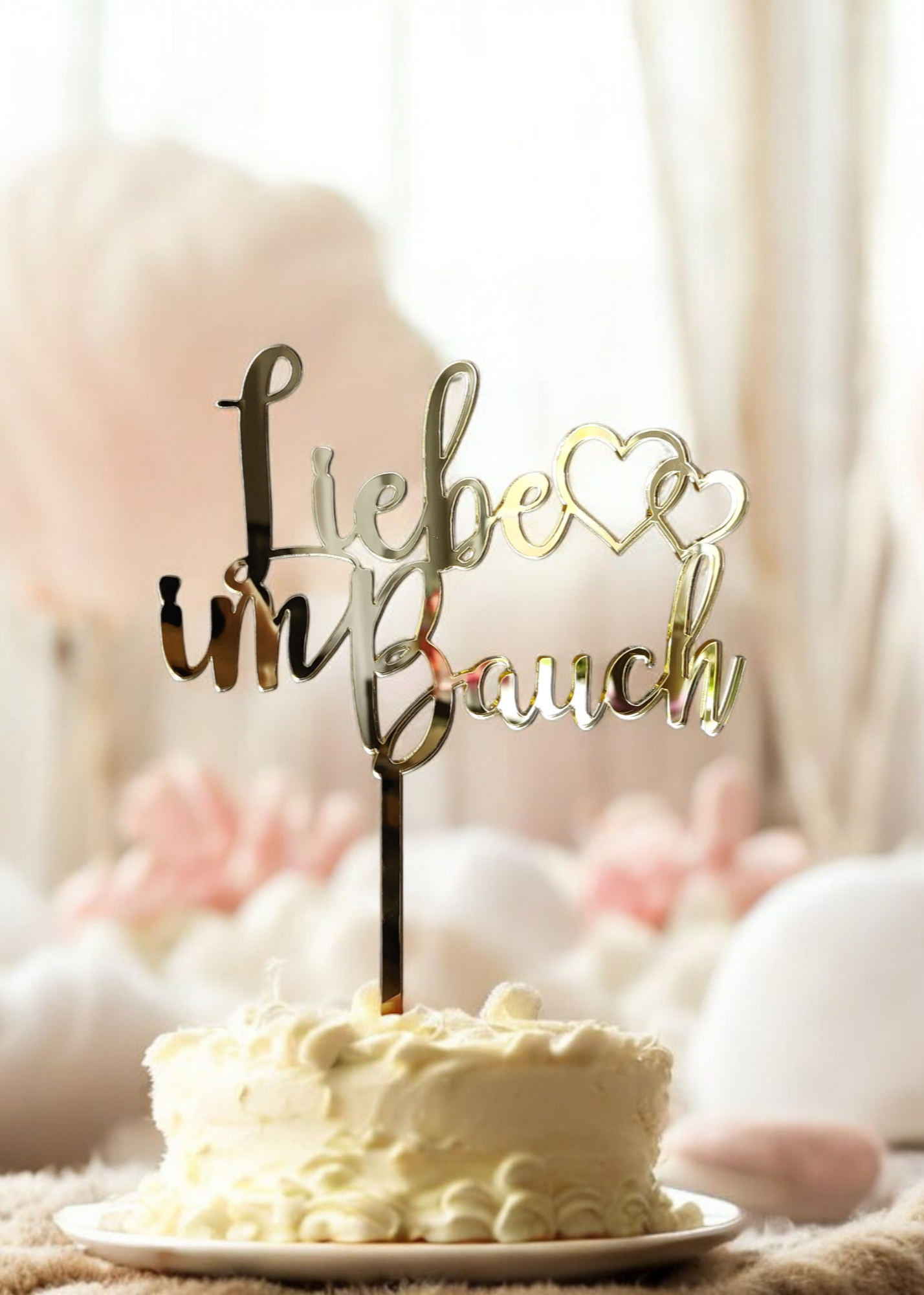 Liebe im Bauch I Caketopper mit Stiel