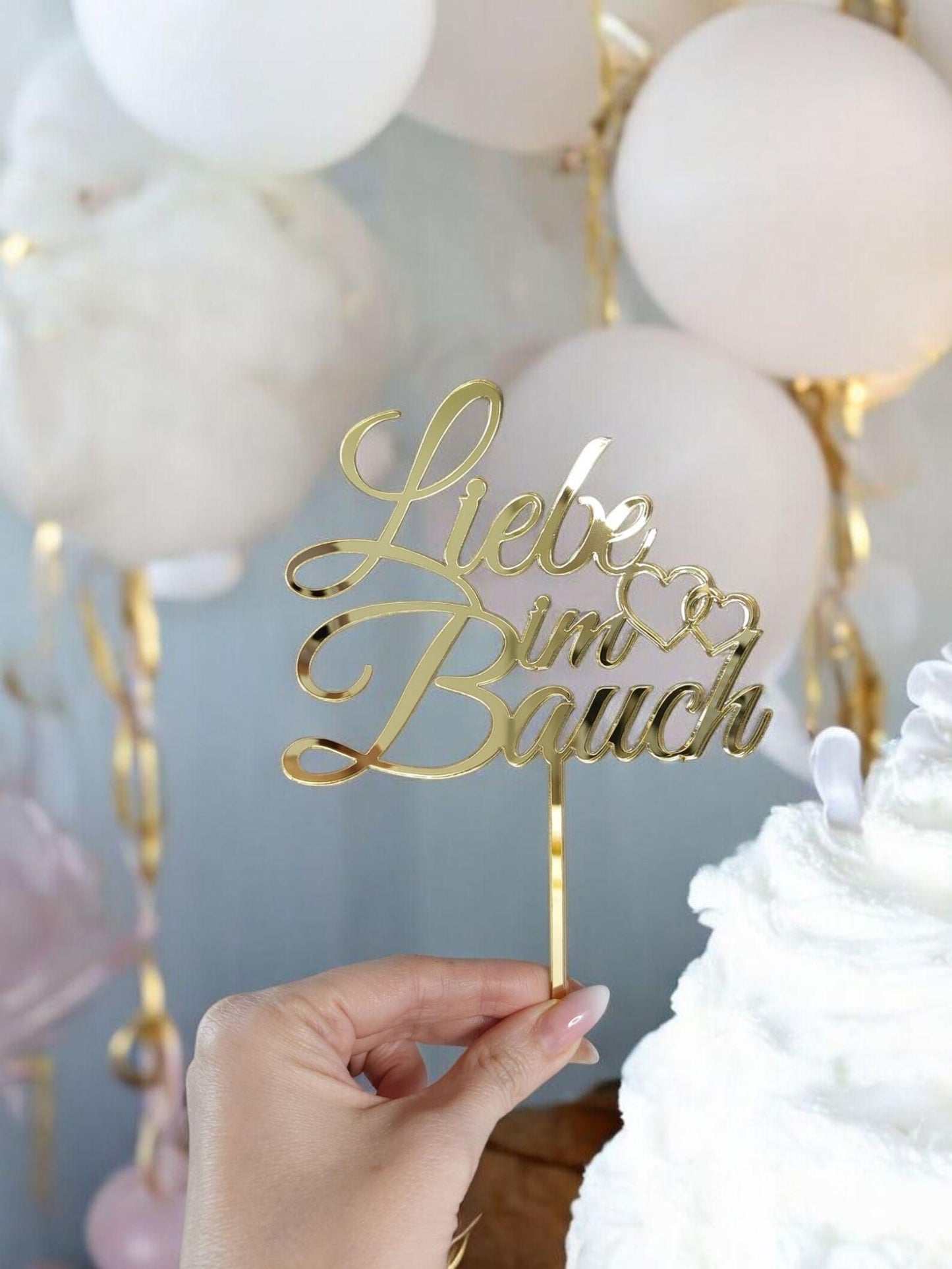 Liebe im Bauch I Caketopper mit Stiel