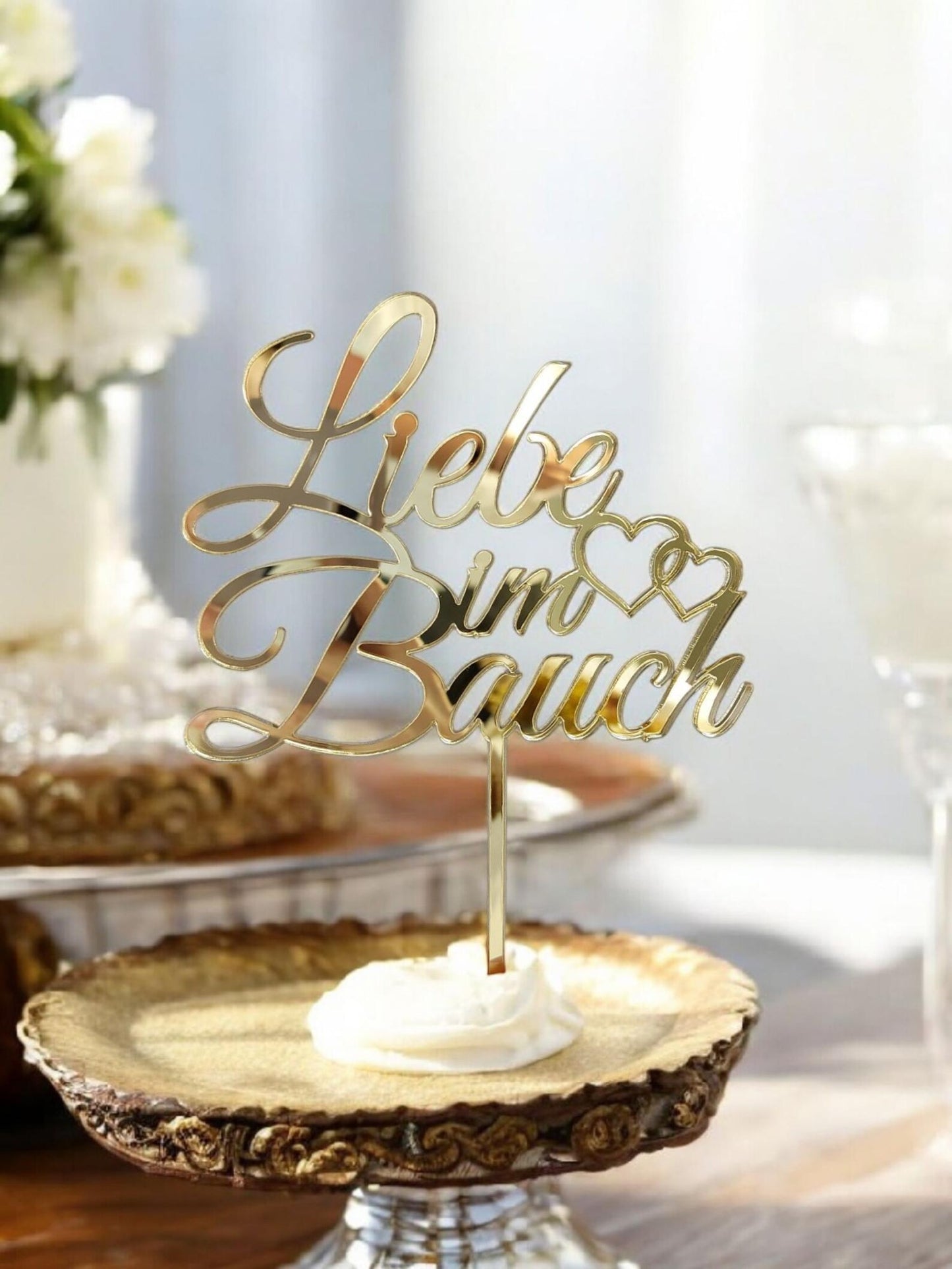 Liebe im Bauch I Caketopper mit Stiel